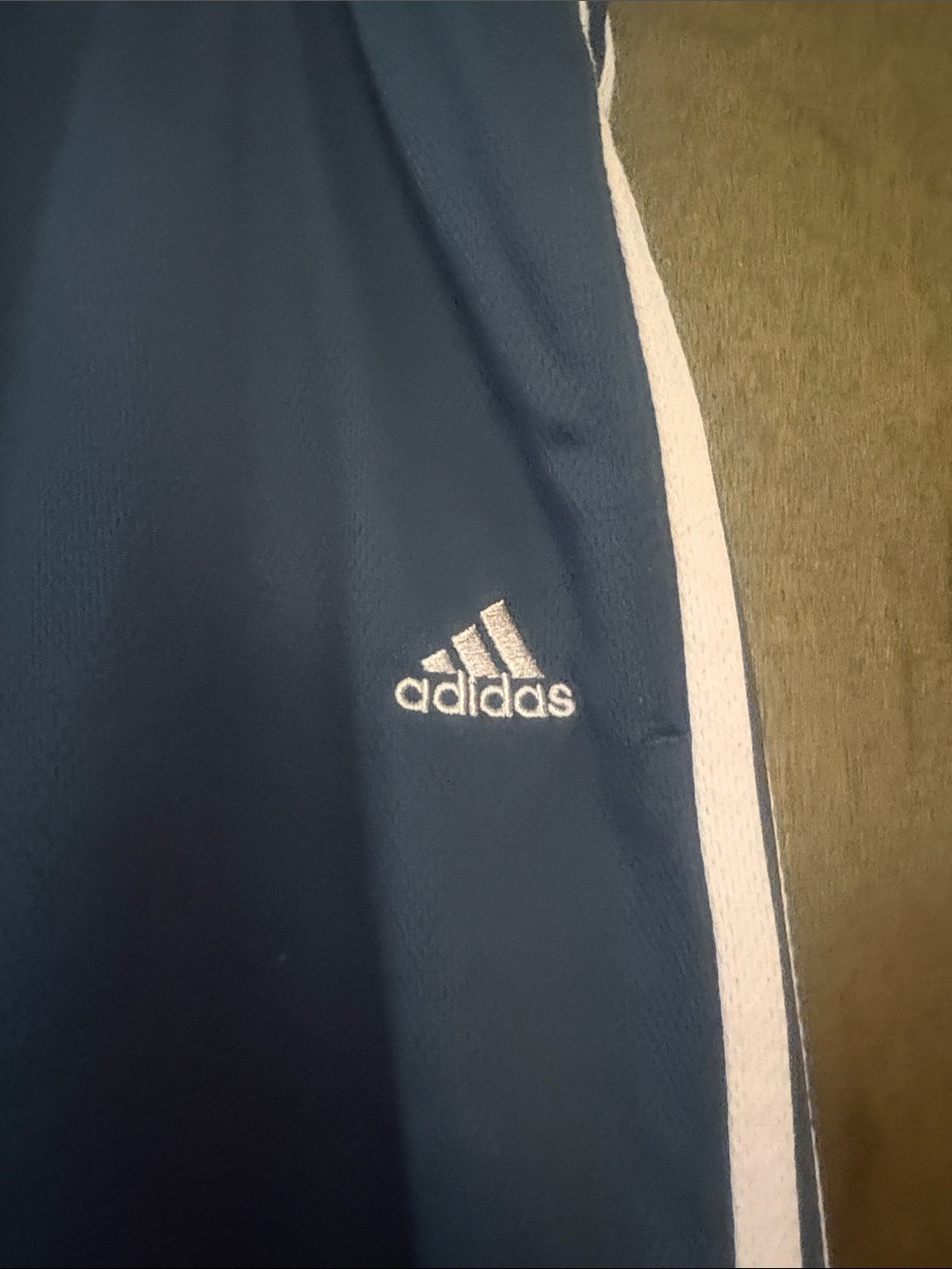 adidas Navy Capris with Light Pink Side Stripes - Picture 2 of 3